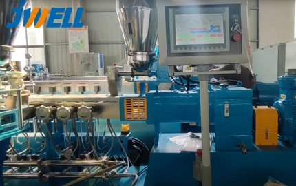 2022 Russia Lab PEEK PSU and Glass Fiber compound Extrusion Line Video