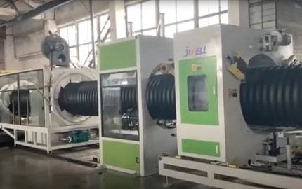 Horizontal Type Double Wall Corrugated Pipe Extrusion Line Video